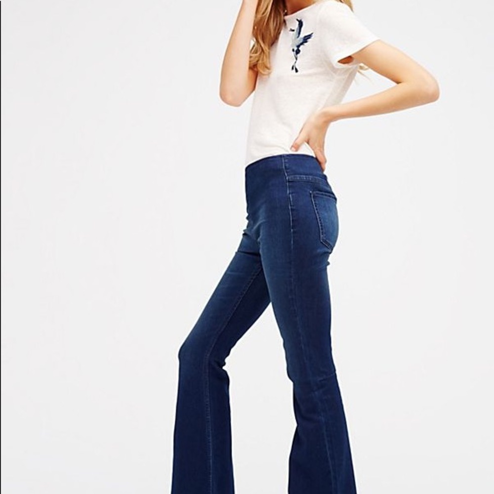 free people pull on flare jeans